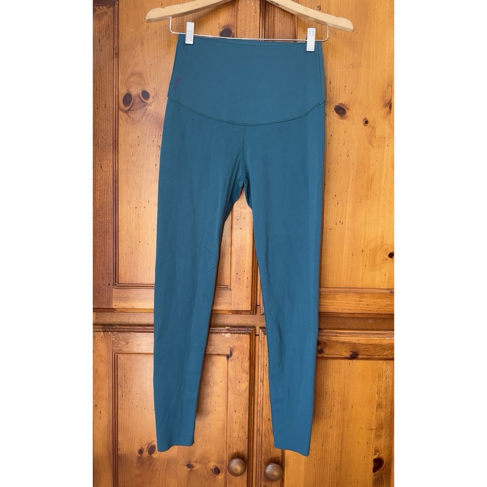 Fanka Women's M High Waisted Body Sculpt Leggings Compression Lift Blue Contour